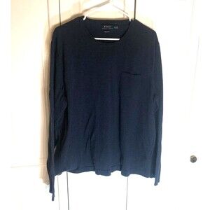 Polo Ralph Lauren Pima Cotton Long Sleeve T-Shirt Navy Blue Pocket Tee Men's XXL